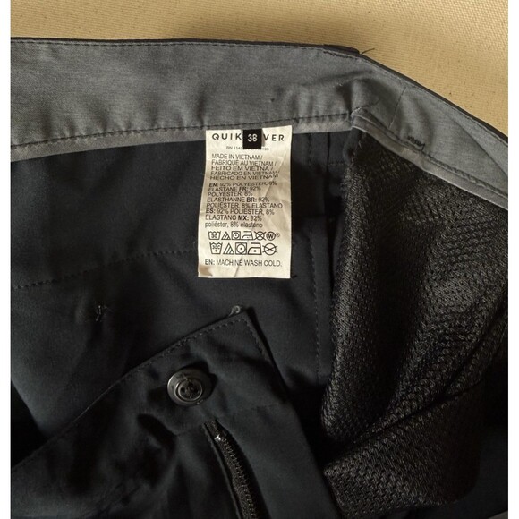 Quicksilver Shorts Men 38 Black Amphibian 4 Way Stretch Flat Front Chino Outdoor - Picture 7 of 8